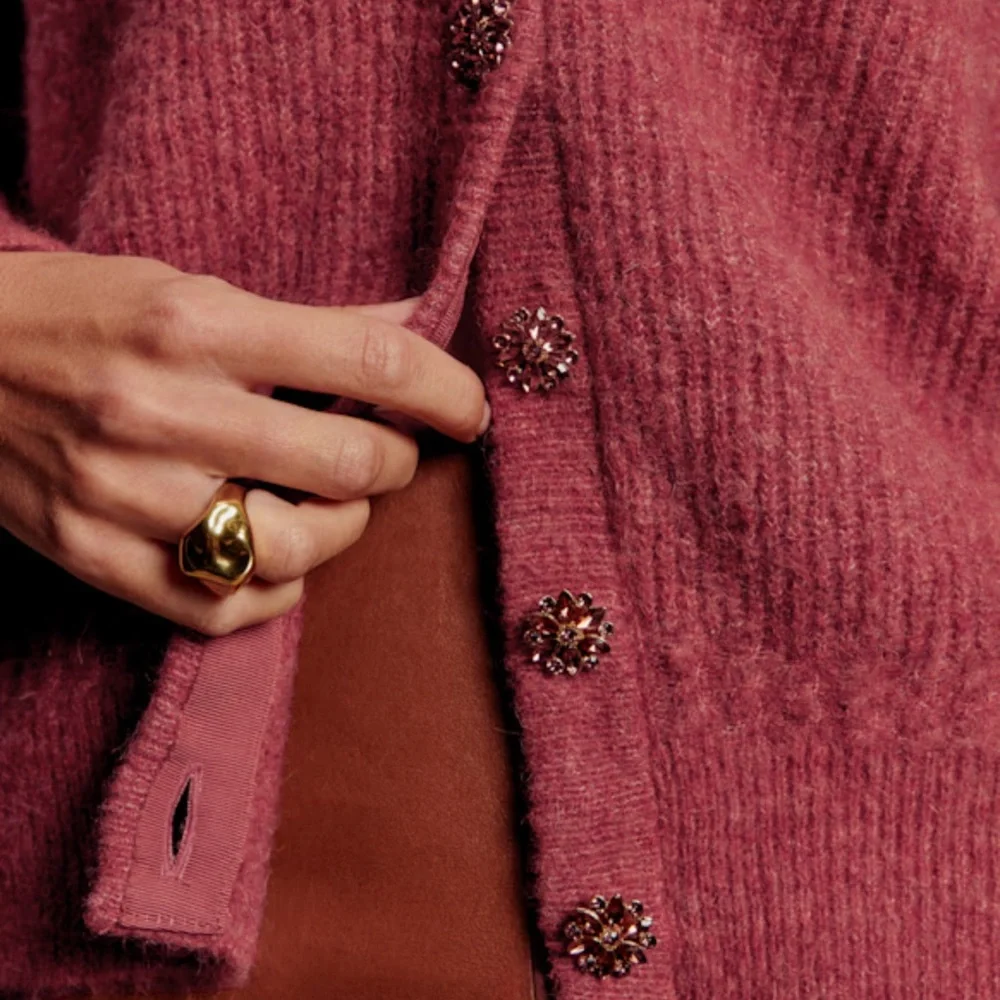 Sezane OTHELLO CARDIGAN sweater rosewood XXS / New with tag - Picture 3 of 10